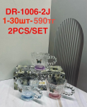 DR 1006 - 2J  Кружка стеклянная с ручкой разноцветная 1pcs/set(1кр-30шт)
