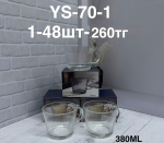 YS-70-1 Кружка прозрачни  с узором (1кр-48шт) 1PCS/SET  380ML
