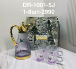 DR 1001 - 5J Графин в элегантном стиле со стаканом цветная   (1кр-8шт) 5pcs\set