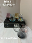 HSY2 Стаканы разноцветные стеклянный(1кр -12шт)6PCS/SET